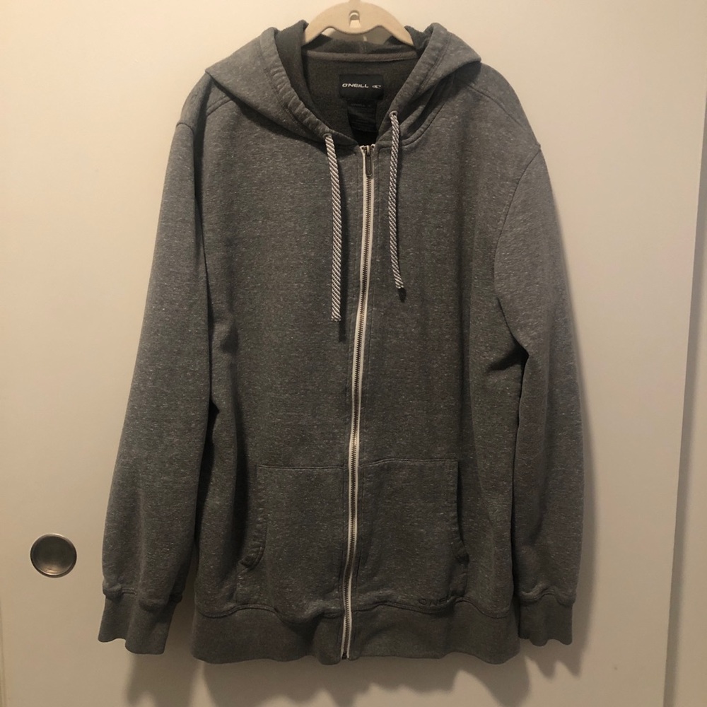 O’Neill Grey Zip Up Hoodie Sz XL